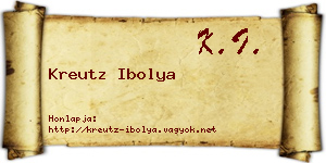 Kreutz Ibolya névjegykártya